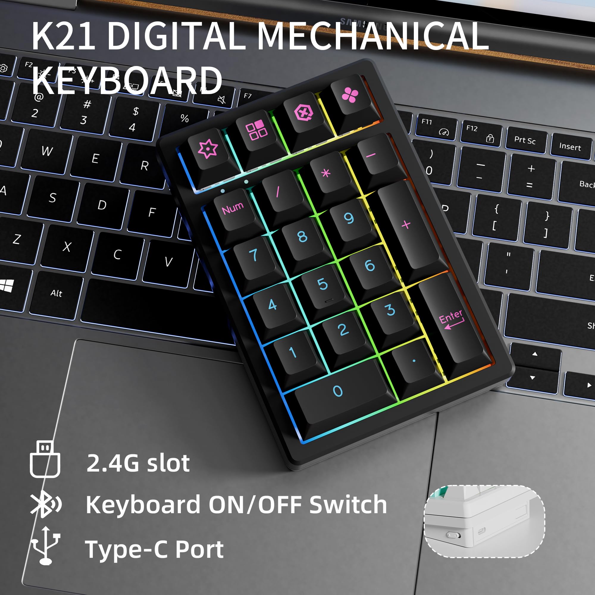 Amazon.com: KEYCOOL K21 Mechanical Number Keypad Wireless Numeric